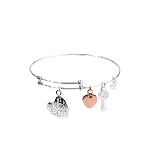 Pulseira Carmin Semi Rígida Prata 925 Charm Corazón