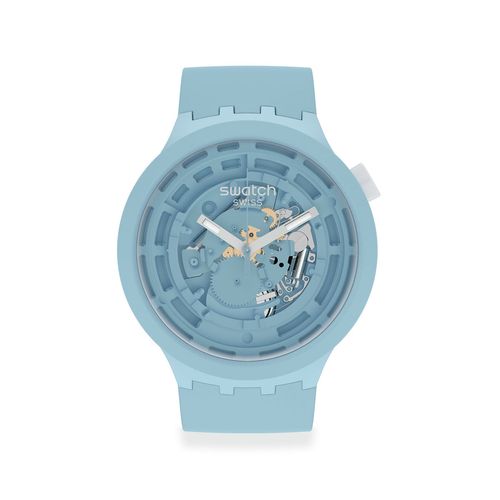Relógio Swatch Bioceramic C-Blue unisex de plástico ecológico SB03N100